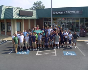 Photo in Front of Old Location of McLean Hardware Co.